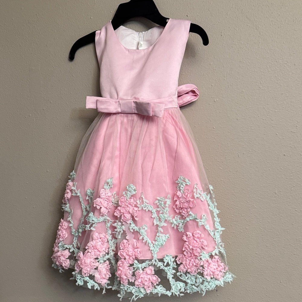 Pink Floral Kids Dress size 2T- 3T - Picture 1 of 4